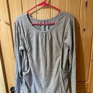 Elegant Gray Long Sleeve Women's Top